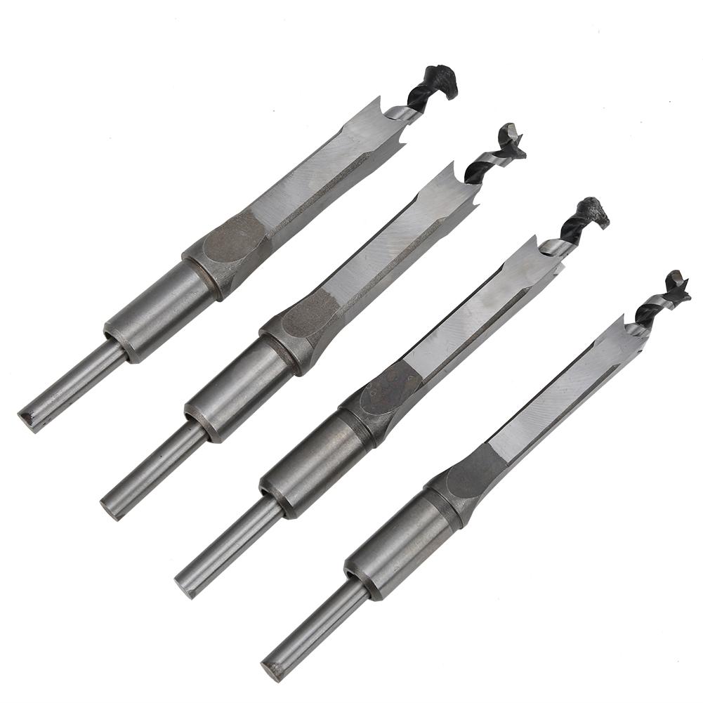 4pcs  Set 12.7?16mm Woodworking Square Hole Drill Bits Bearing Steel Square Hole Drill Bits