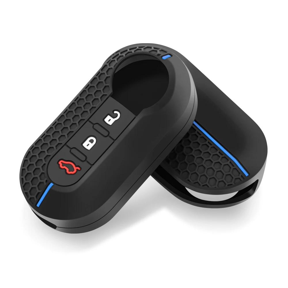 Silikonowe etui na klucze pilot zdalnego sterowania pokrywa kluczyka samochodowego do Peugeot Boxer do Citroen Jumper do Fiat 500 Panda Ducato 500L Punto Lancia Musa