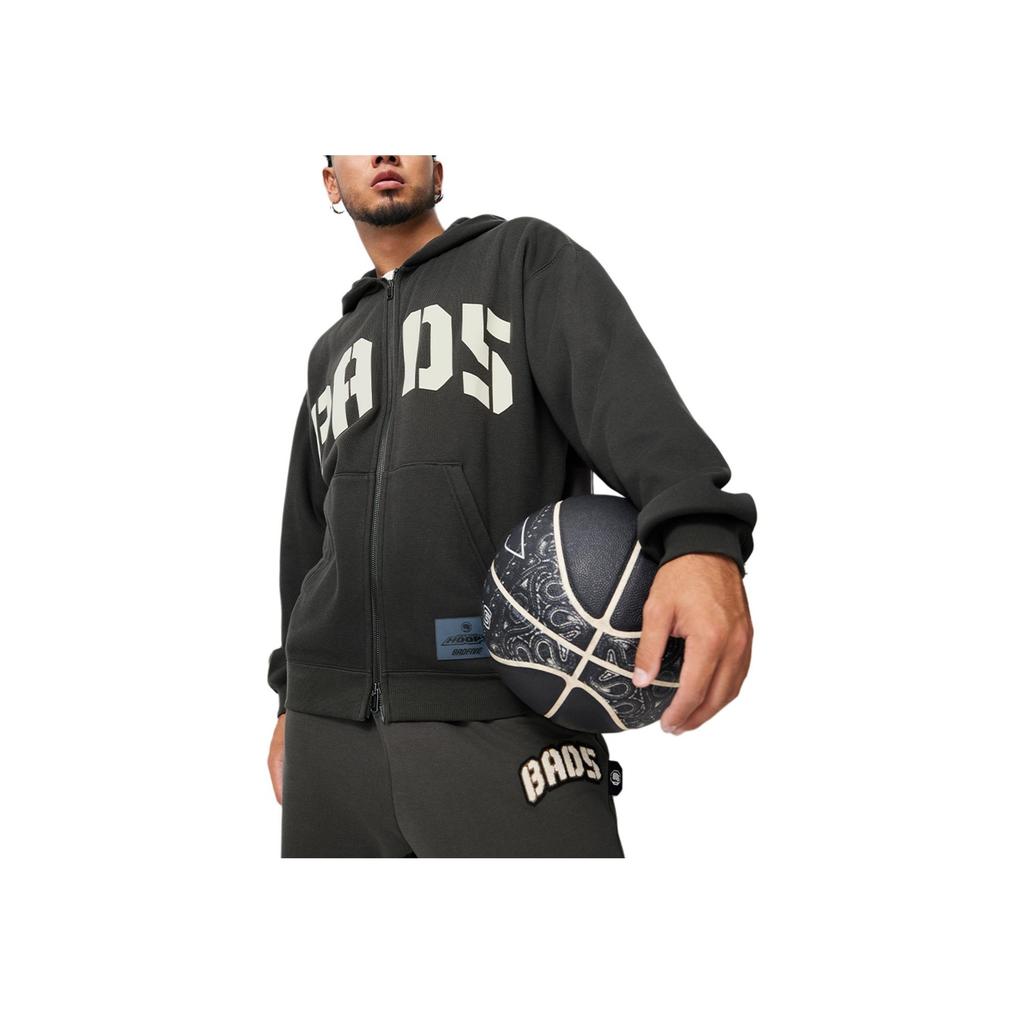 Li Ning Badfive Loose Comfortable Fleece Versatile Cardigan Hoodie Men Hoodies Dark-Gray AWDU511-2