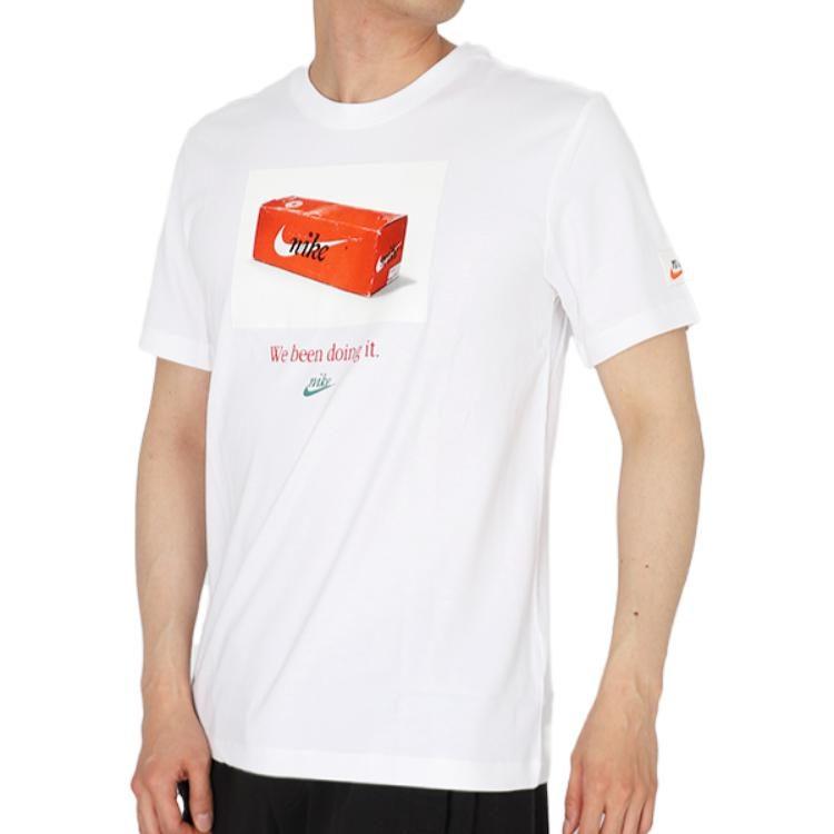 Nike T Shirts Men's White Crew Neck Moderate Straight Fit DJ1390-100
