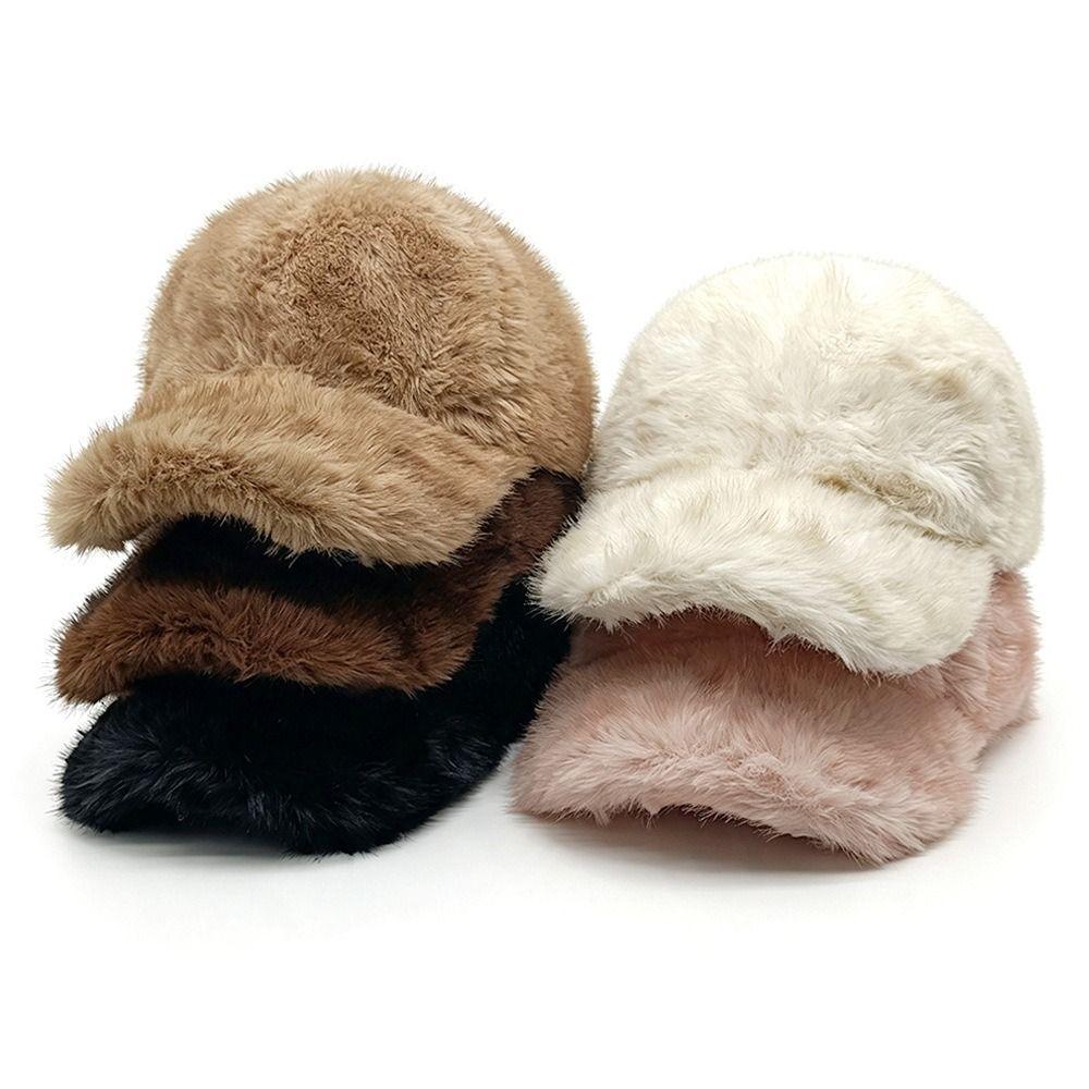 Cold Protection Faux Mink Fur Baseball Cap 55-60CM Thermal Duckbill Hat Sport