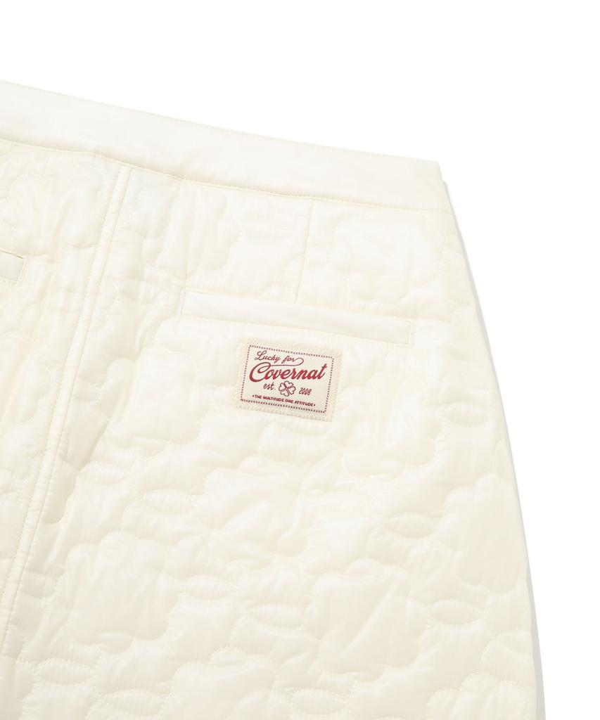 Covernat Woman Cloverheart Quilted Wrap Mini Skirt Light Yellow