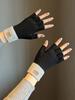 Gants en laine épais et chauds, Gants tricotés tactiles, Gants demi-doigts
