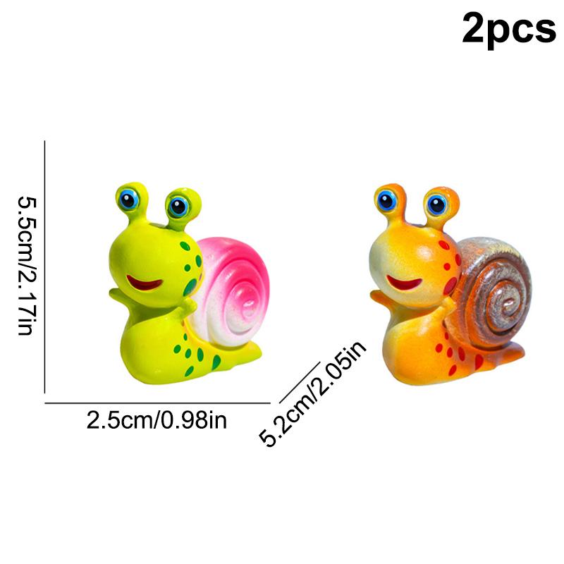 1/2Pcs Cute Couple Snail Figurines Mini Snail Ornament Colorful Resin Snail Statue Decor For Garden Home Fish Tank Car Ornaments