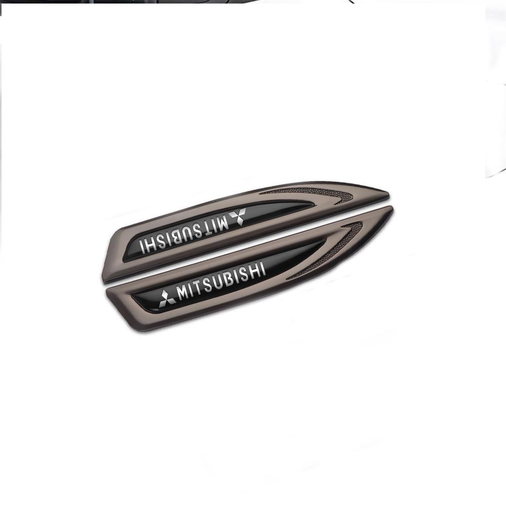 nlvc3 2Pcs 3D Metal Car Side Fender Rear Trunk Emblem Badge Sticker Decal For Mitsubishi Pajero Outlander ASX Lancer Ralliart Galant