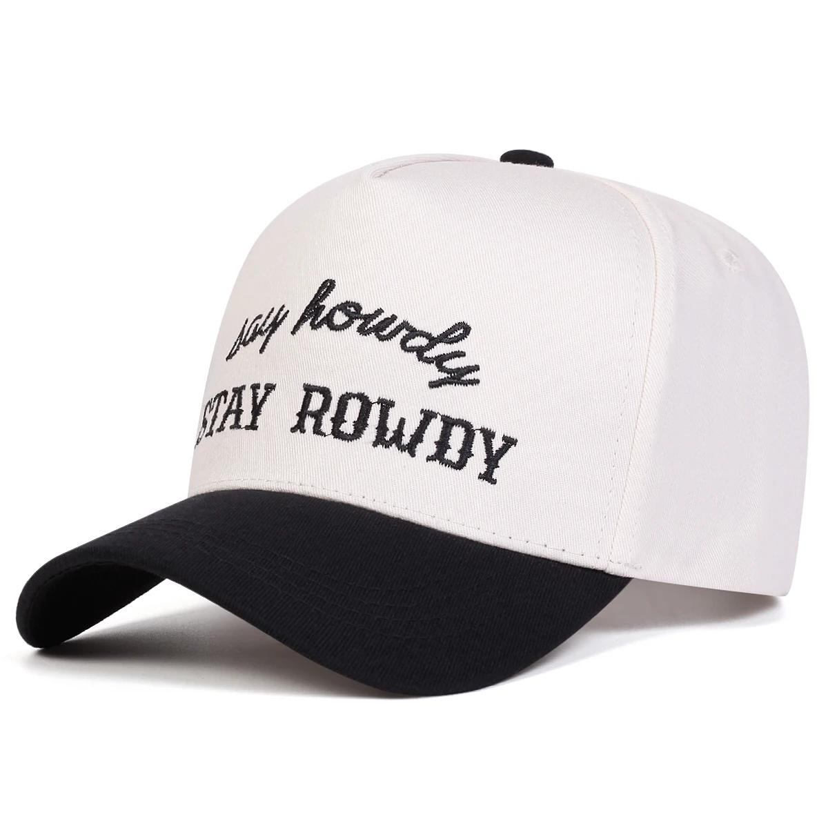

Unisex STAY ROWDY Letter Embroidery Baseball Caps Spring Autumn Outdoor Sunscreen Hat Adjustable Casual Trucker Hats чёрный