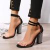Chunky High Heeled Sandals Women Round Head Sandals