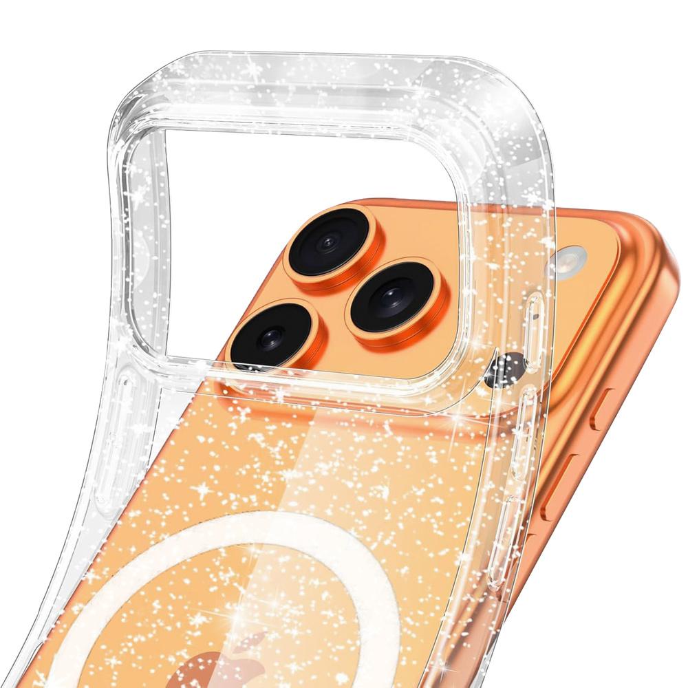 iPhone 17 Pro Case, MagSafe, Glitter - Transparent