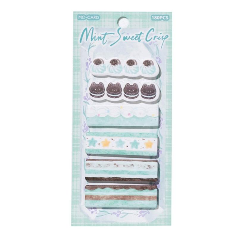180 Sheets Cartoon Adhesive Note Marking Labels Adhesive Memo Sheets for Journal Notebook Planner Document Organization