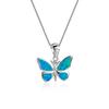 Wish Hot Sale Platinum Opal Butterfly Necklace Women's Pendant Simple Personality Versatile Clavicle Necklace Ornament