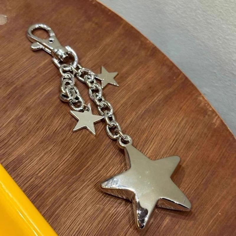 Star Bag Charm Trendy Bag Accessory Fashion Statement Pendant Gothic Key Ornament Alloy Texture for Keys and Purses