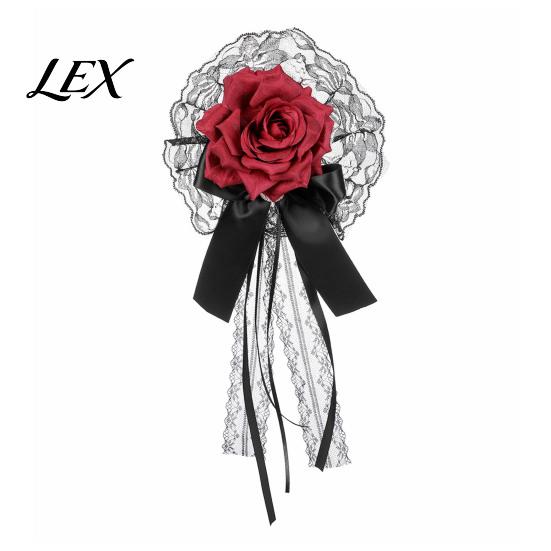 Satin Ribbon Hair Accessories Rose Bow Clip, Lace Pearl Hairpin, Lolita Gothic Bowknot Halloween Costume Decor Hairpin for Women Bride Cosplay