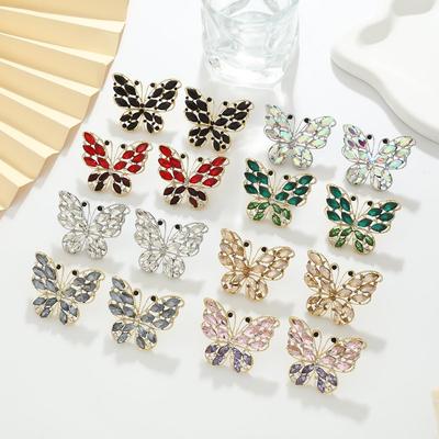Elegant French Butterfly Earrings: High-End, Exaggerated Style for Women
