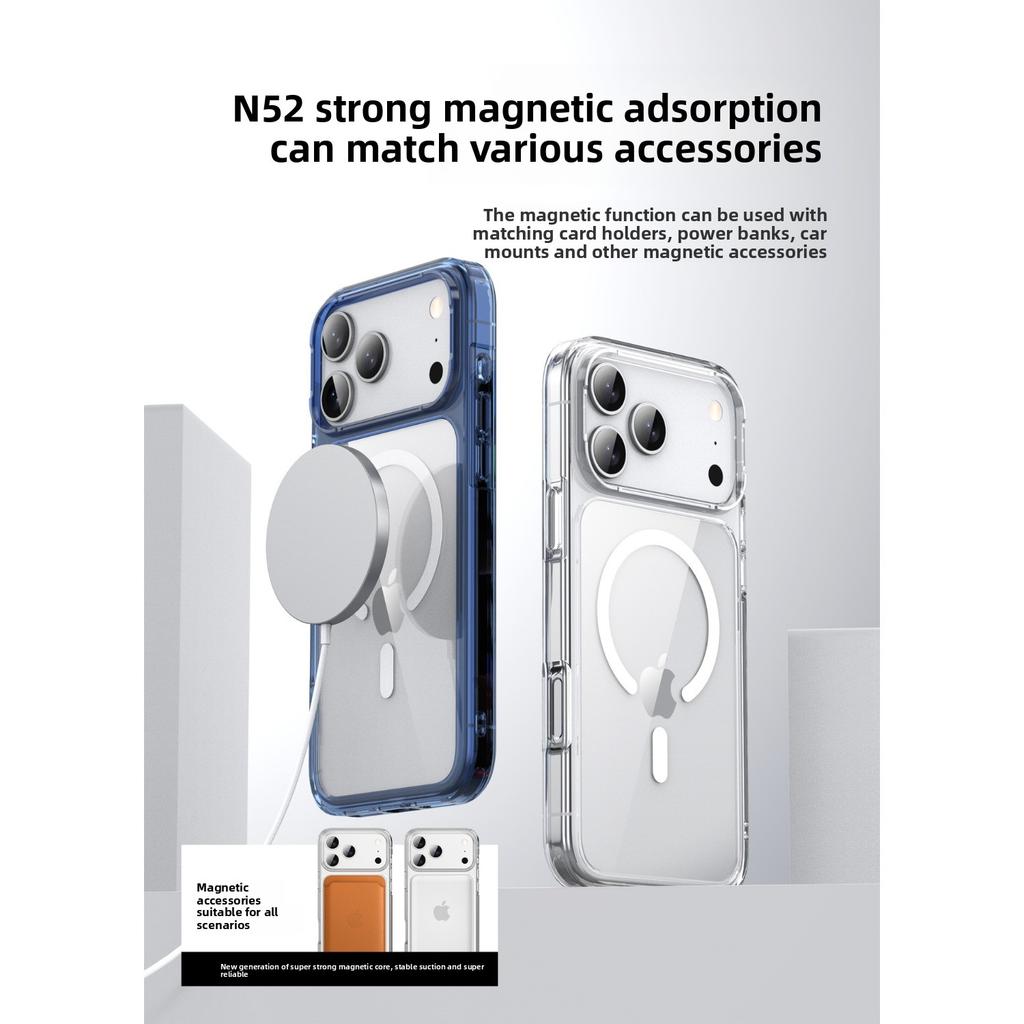 Applicable To Apple 17promax Mobile Phone Case, New Transparent Iphone15pro Magnetic Protective Case 16e Anti-drop Case
