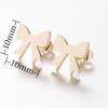 Stainless Steel Simple Bow Stud Earrings - Popular Korean Ear Jewelry for Women