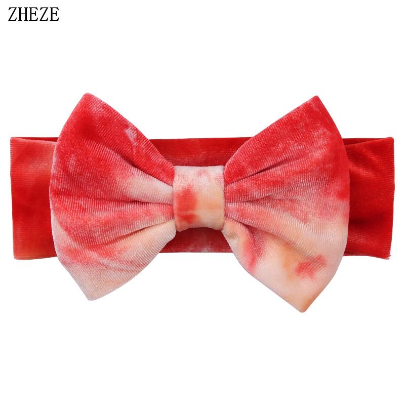 Baby Soft 5" Hair Bow Headband Kids Girls Velvet Headwrap Turband Toddler Photo Pro DIY Hair Accessories