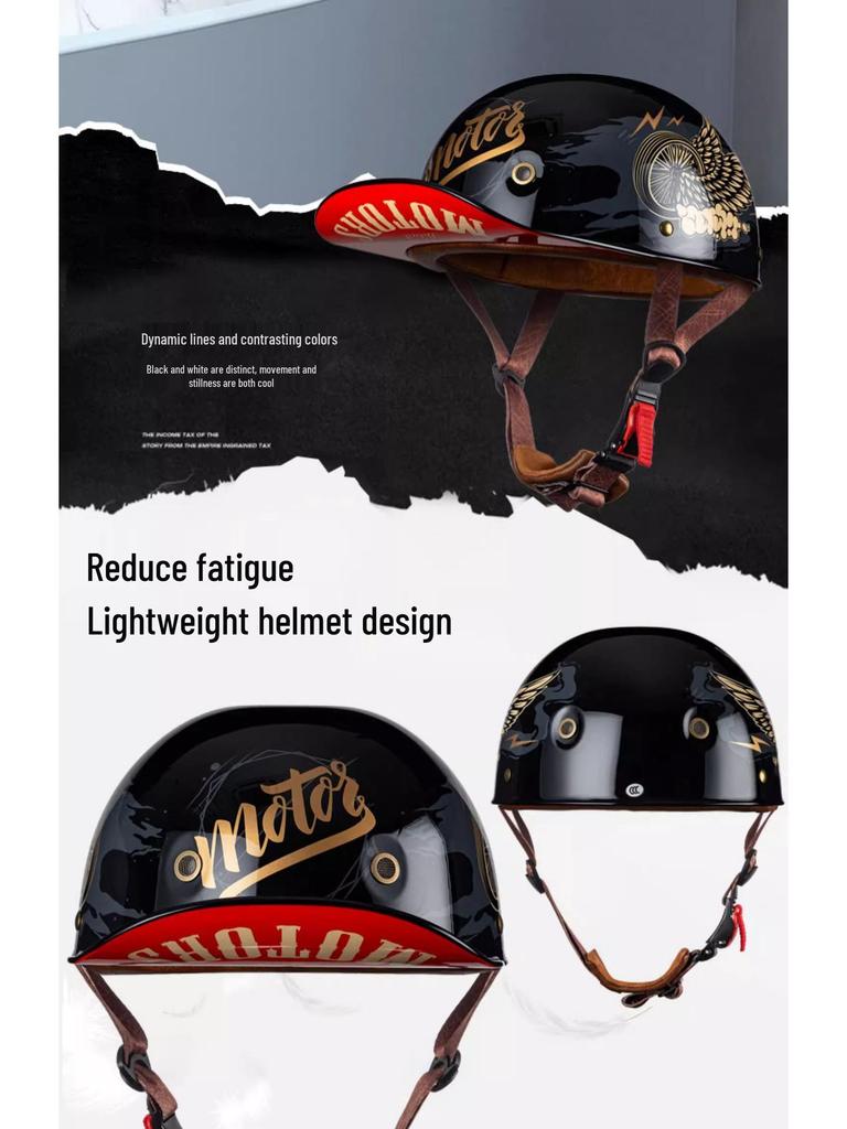 Retro Electric Vehicle Riding Helmet - Unisex, Lightweight, All-Season