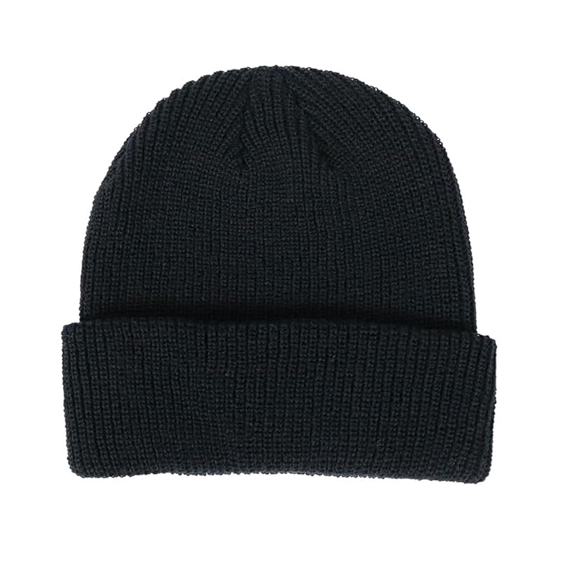 

[Flex fit] knit cap Plain color knit hat beanie men s ladies YUPOONG Youpon hat ribbed unisex free size black black [product]