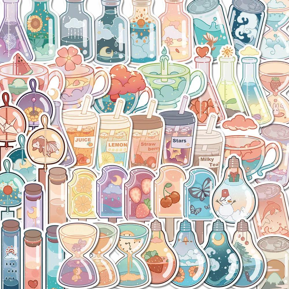 10/30/50pcs Cute Ins Style Cartoon Drink Bottle Stickers Creative Graffiti Sticker Decoration Luggage Phone Laptop Guitar Decals