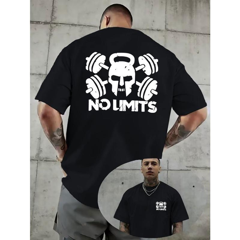 

European Size Break Through Yourself Trendy Cool Print a Creative Pattern Design Men S Casual T-Shirt, Front And Back Double-Sided Pattern Printing 4XL чорний