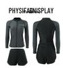 Women's Two-Piece Diving Suit: Long-Sleeve, Sun-Protective Swimwear for Surfing, Sports, or Beach.