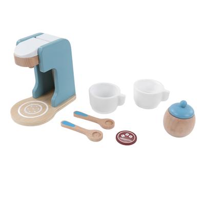 Coffee Maker Toy Play with Imagination Strong Wood Glossy Mild Colors Wooden Coffee Maker for Role P