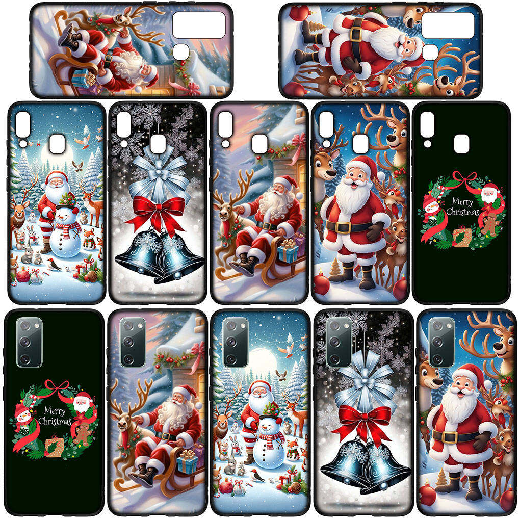 Phone Case for iPhone 17 16 15 Plus Huawei P30 P20 Lite Y9 Redmi Note 14 12 11 13 Pro Max OPPO A60 A80 A40 A18 Tree Snowman Merry Christmas Deer Cover
