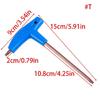 T-Handle Allen Wrench Bike Long Arms Hexagon Key with Ball End Screwdriver Tool