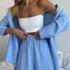 Minimalist Women's Linen Suit: Loose Lapel Shirt & High-Waisted Wide-Leg Shorts Two-Piece Set for 2026.