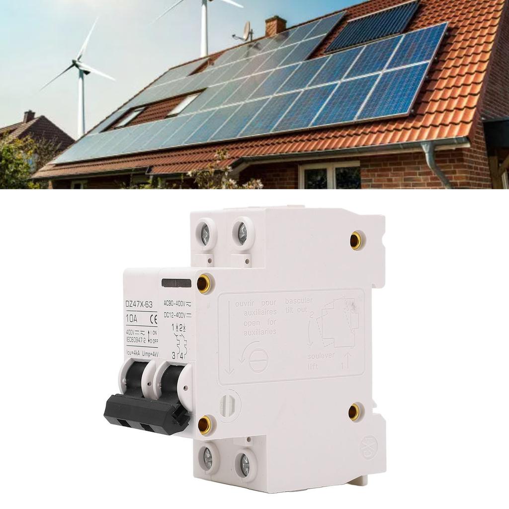 Circuit Breaker 2P 10A 400V AC DC MCB Leakage Protection Switch for Home Solar Panel