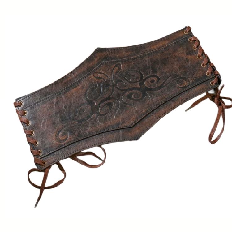 Embossed Corset Belt Adjustable Closure For Cosplay Historical Reenactors And Theater Bohemian Accessory