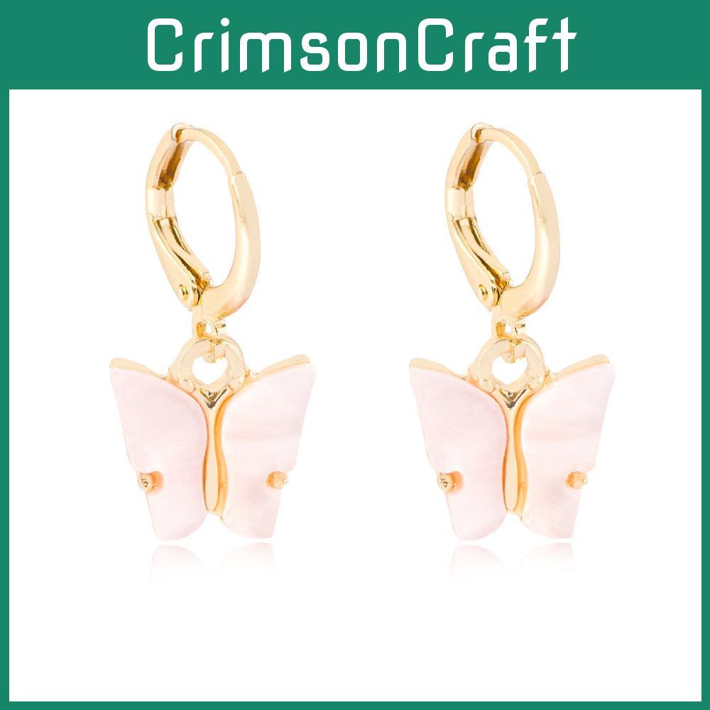 Fashionable Butterfly Earrings European American Style Colorful Trendy Accessory