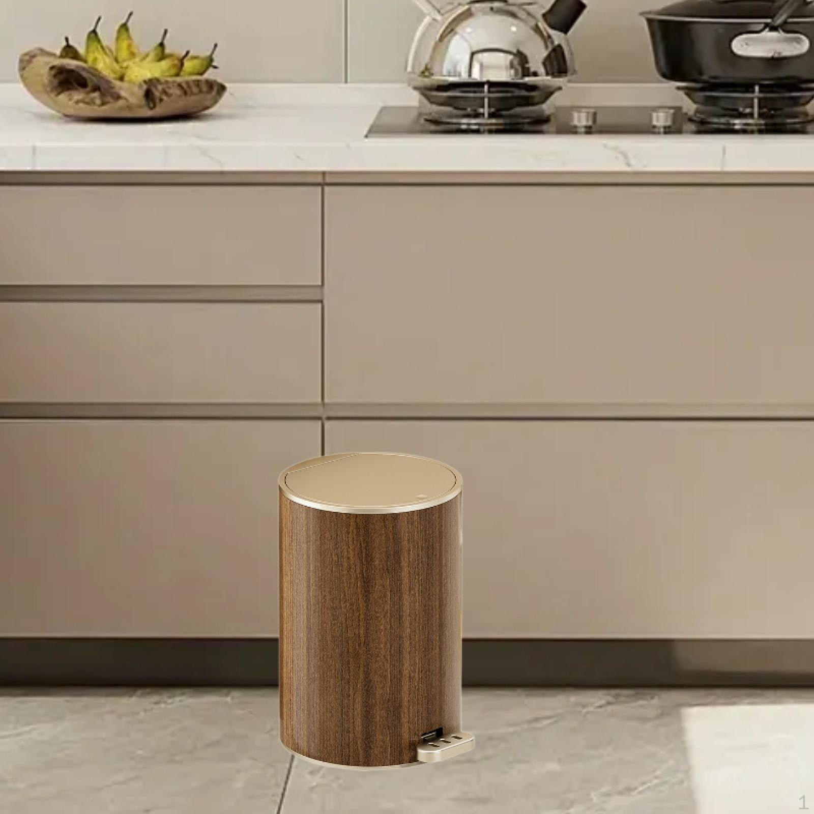 

Мусорное ведро с древесным зерном, контейнер для мусора, элегантная переносная корзина для туалетной бумаги, мусорное ведро для 12L