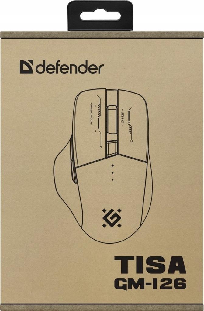 Mysz Bezprzewodowa Defender TISA GM-126 Optyczna 1600dpi 2.4 GHz + Bluetooth Biało-niebieska RGB AKUMULATOR 6 Przycisków Gaming