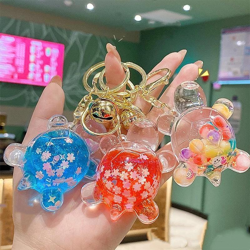 Vloeistofgevulde Glow-in-the-Dark Schildpad Sleutelhangers Tassen Hangers Blind Boxes Grijpautomaten Sleutelhangers Hangers En Kleine Cadeautjes