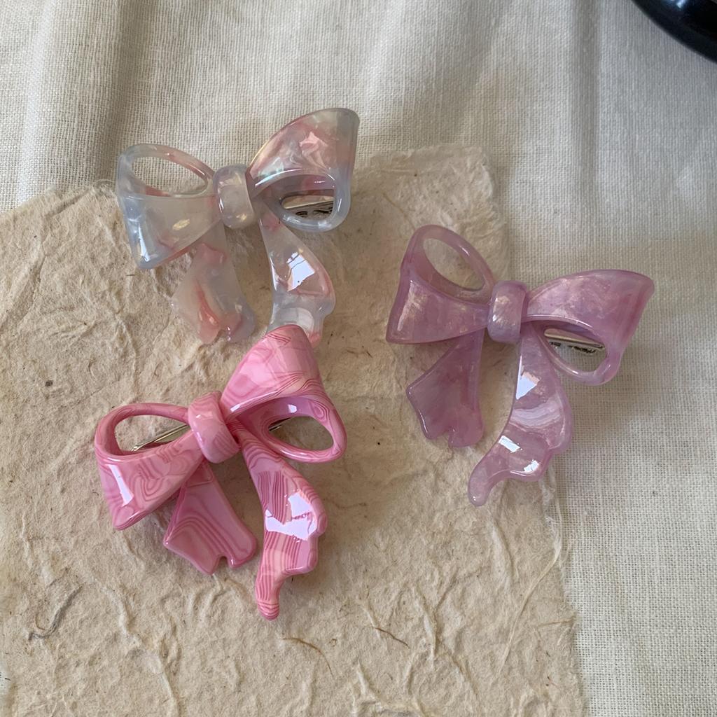 Pink Hairclip Bow Acetate Hair Clips for Girls  Duckbill Clip Side Clip Hair Clip Alligators Headwear Hair Accessories