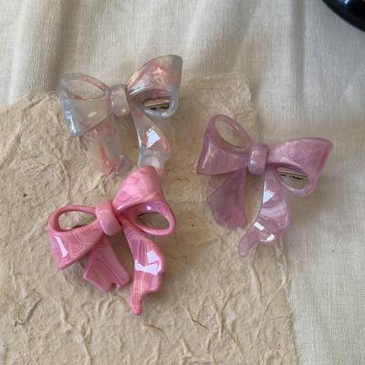 Barrette à cheveux rose nœud pinces à cheveux en acétate pour filles pince bec de canard pince latérale barrette à cheveux Alligators Accessoires pour cheveux