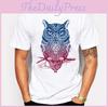 Bulb Owl Light Skull Pattern Men Short Sleeved T Shirt Fashion Clothing Gift