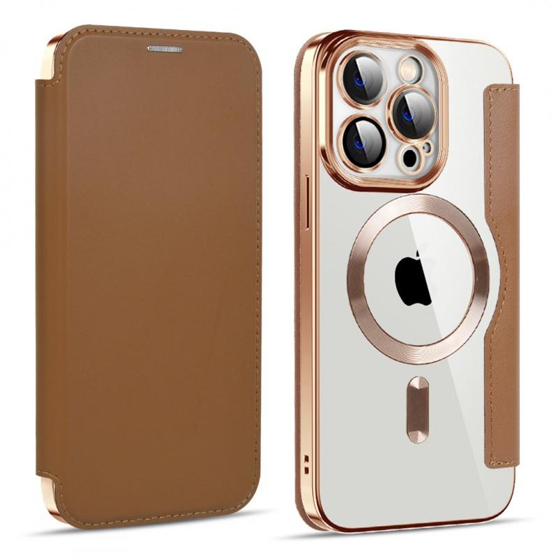 Magnetic Flip Phone Case With Card Slots IPhone 17 Pro Max Full Coverage TPU Leather Hybrid Cover