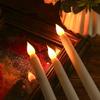 1-12Pcs Flickering LED Flameless Candles Battery Powered Warm Light Long Candle Lamps for Christmas New Year Party Decoration