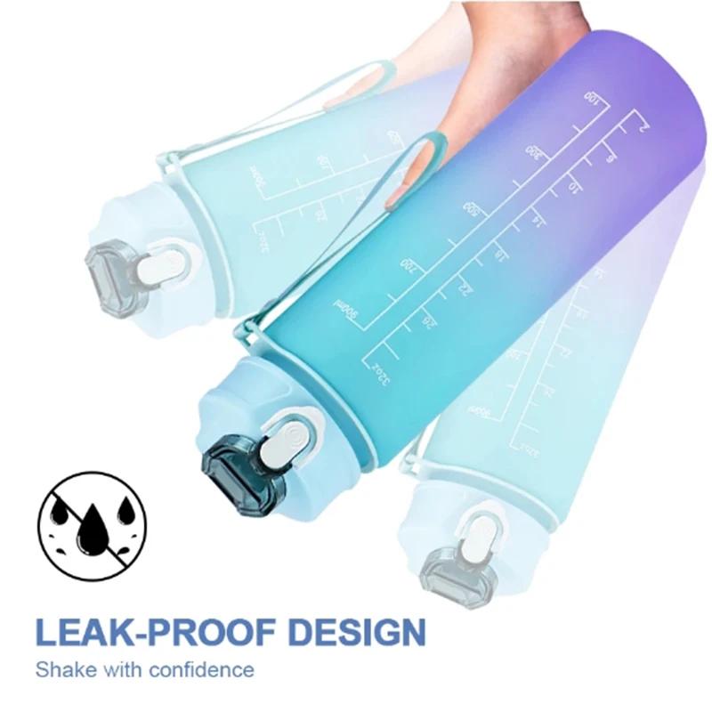 Water Bottle Motivational Sport Water Bottle Leakproof Drinking Bottles Outdoor Travel Gym Fitness Jugs For Kitchen