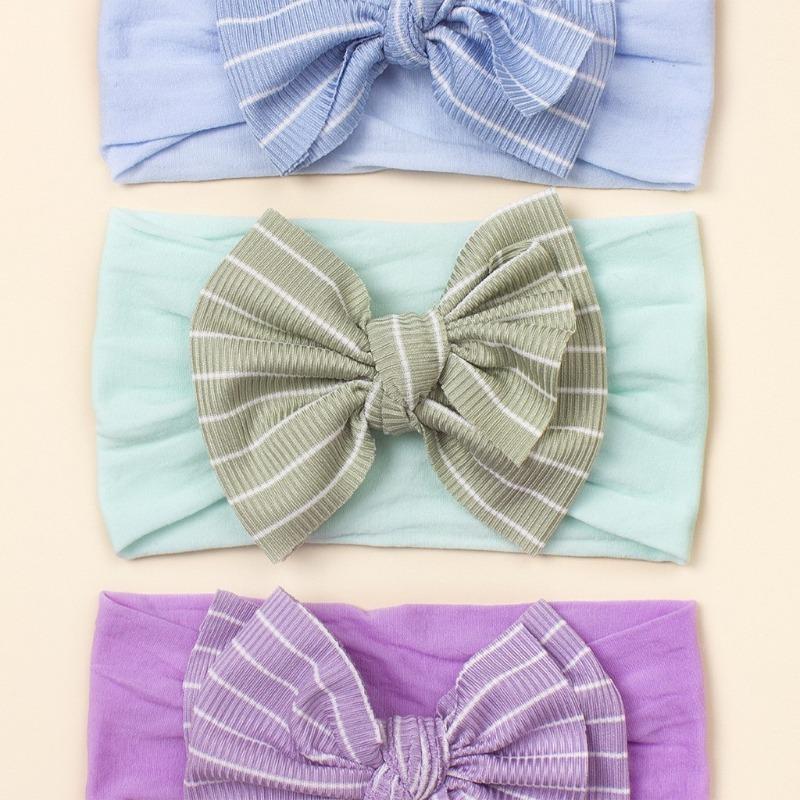 3-color Set of Baby Products, Wind Baby Nylon Bow Headscarf, Cute Princess Children's Headband.