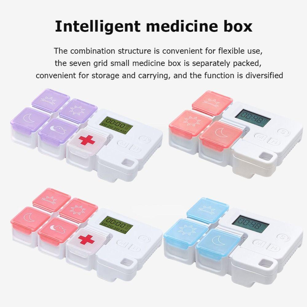 Alarm Timer Pill Storage Box Smart Reminder Medicine Box New Weekly Pill Organizer  Daily