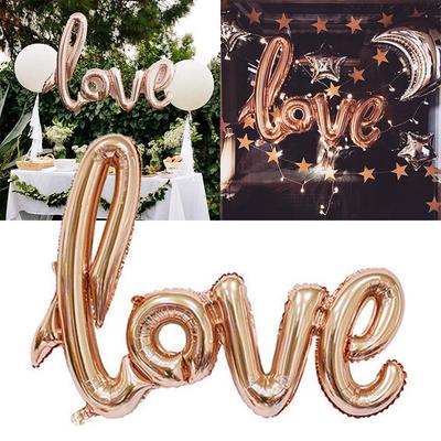 42" Rose Gold Script Love Letter Foil Balloon For Wedding Engagement Decor