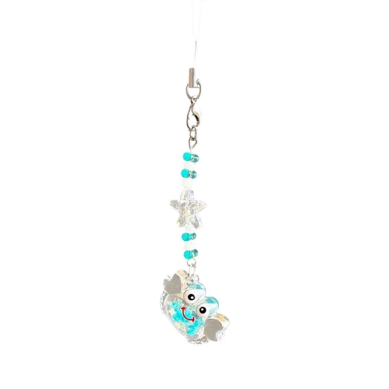 

User Friendly Resin Crab Keychain Key Organiser Phone Strap Glowing Accessory For Night Visibility And Daily озеро синього кольору
