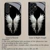 Engelsflügel Glas Handyhülle geeignet für Samsung Galaxy S26 S25 S24 S23 S22 S20 FE/Ultra/Plus sturzsichere Rückabdeckung