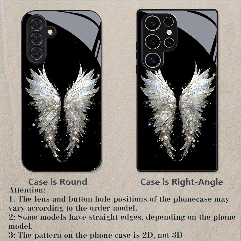 Engelsflügel Glas Handyhülle geeignet für Samsung Galaxy S26 S25 S24 S23 S22 S20 FE/Ultra/Plus sturzsichere Rückabdeckung