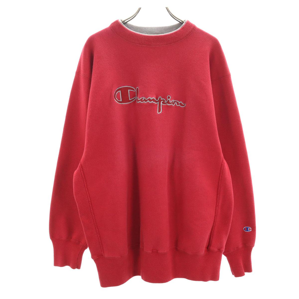 

Champion 90-х годов, старая бирка, сделано в США, вышивка, длинный рукав, двойной воротник, свитер обратного переплетения, мужской, б/у