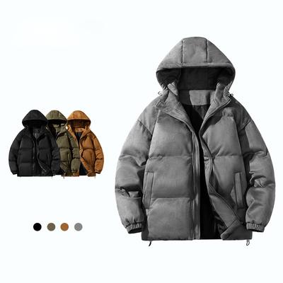 Autumn Winter Hooded Cotton Padded Jacket Men's Outwear Loose Warm Down Coat Windproof Parkas