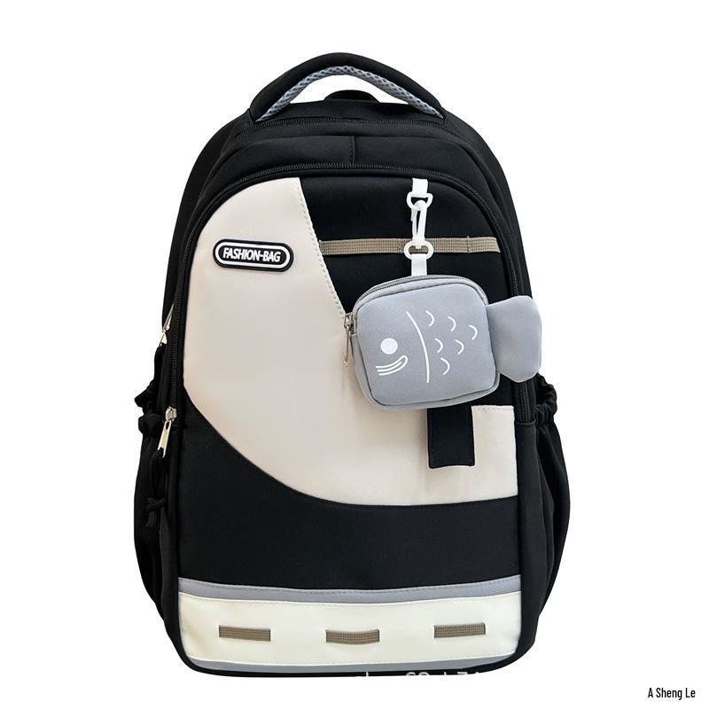 Unisex Trendy Color Block Large Capacity Scratch-Resistant Versatile Student Backpack